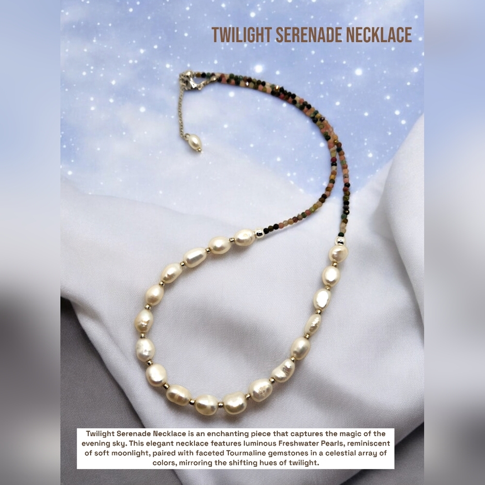 Freshwater Pearl and Faceted Tourmaline Necklace